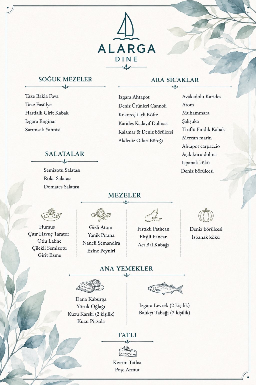 Alarga Dine menu